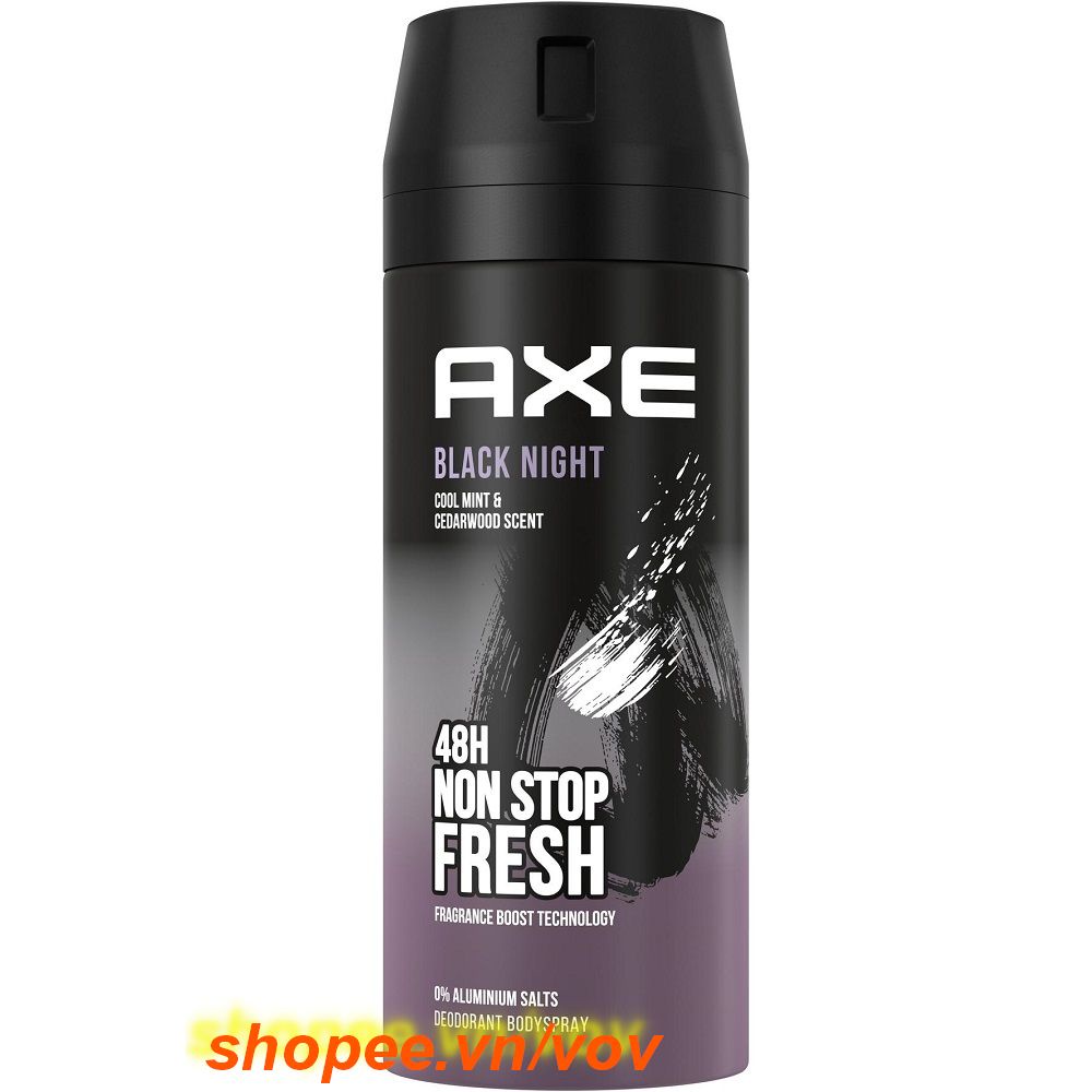 Xịt Khử Mùi 150Ml Axe Non Stop Black Night, Vov Cung Cấp & Bảo Trợ.
