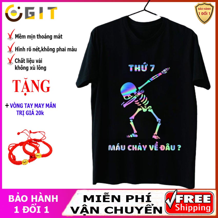 Áo phông phản quang bảy màu thứ bảy máu chảy về đâu, áo thun nam nữ, quần khaki, quần nữ, sét bộ mặc ở nhà, áo thun