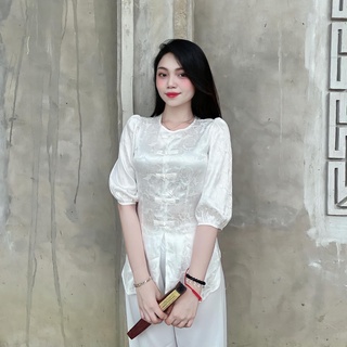 Đồ lam đi chùa bà ba chất liệu gấm