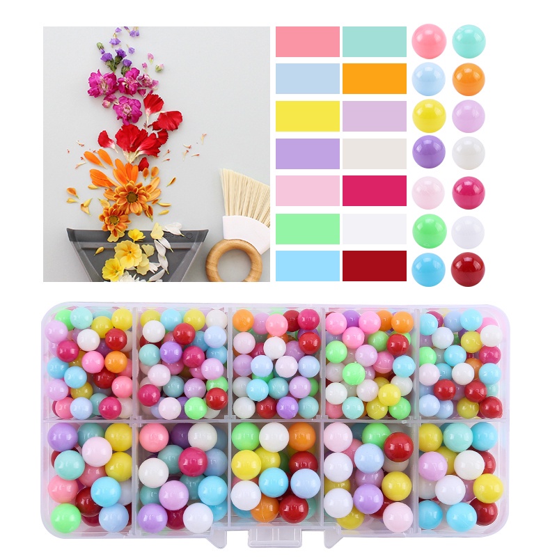 Chuỗi Hạt Ngọc Trai Giả Bằng Acrylic 6mm / 8mm Nhiều Màu Sắc Dùng Làm Đồ Thủ Công DIY