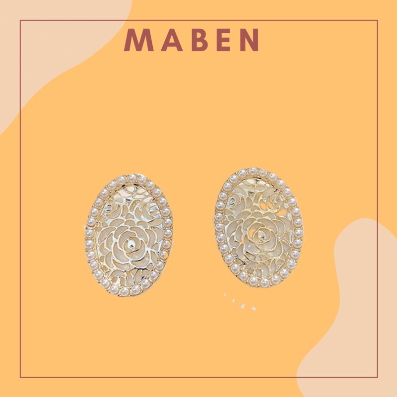 Hoa tai đính hạt nữ tính phong cách cổ điển - Maben