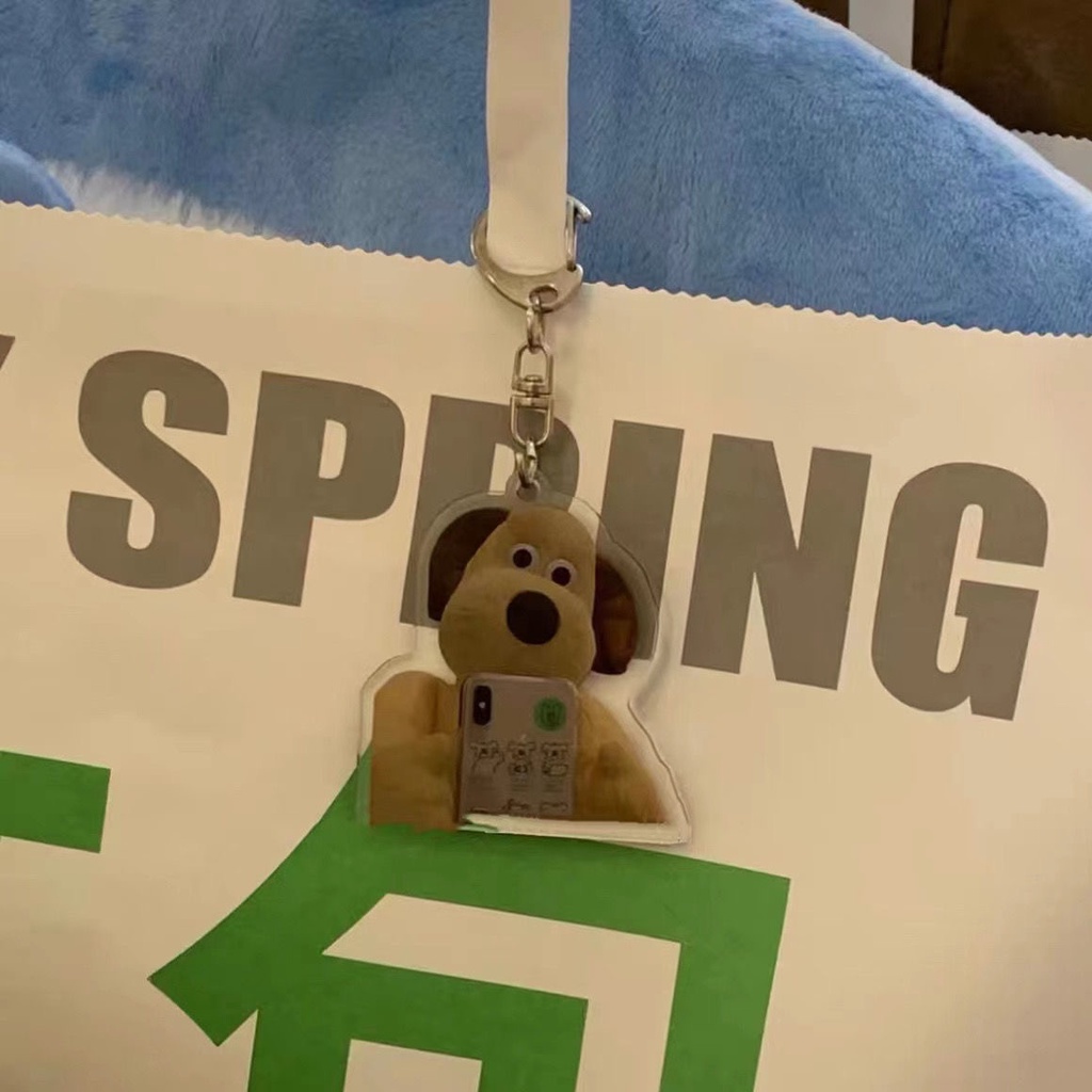 Móc Khóa Hình Chú Chó Bằng Acrylic Dễ Thương Phong Cách Retro