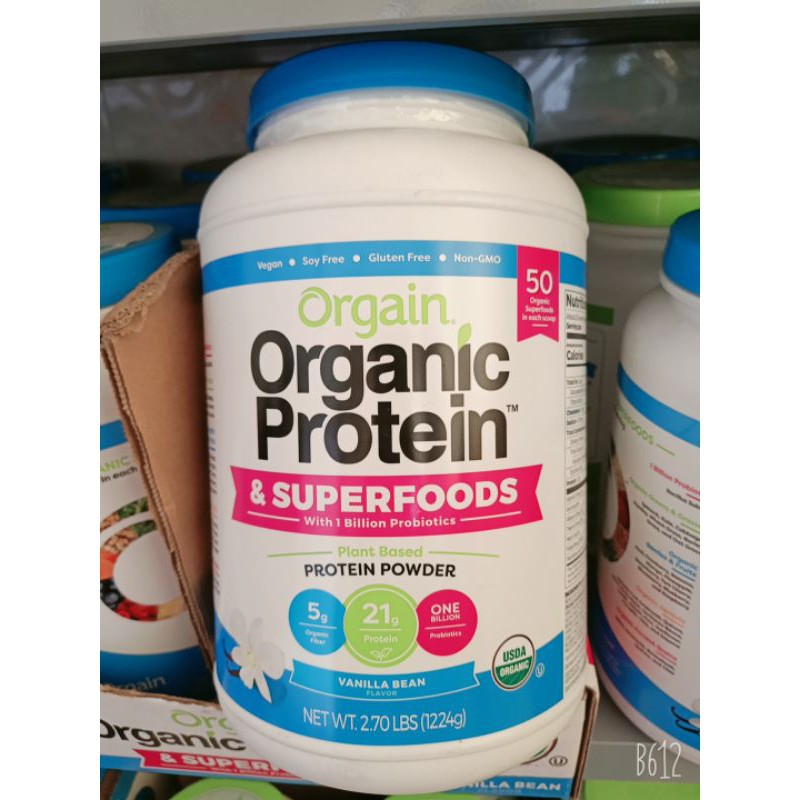 Bột Protein hữu cơ Orgain Organic Protein & Superfoods 1224g hương Vani