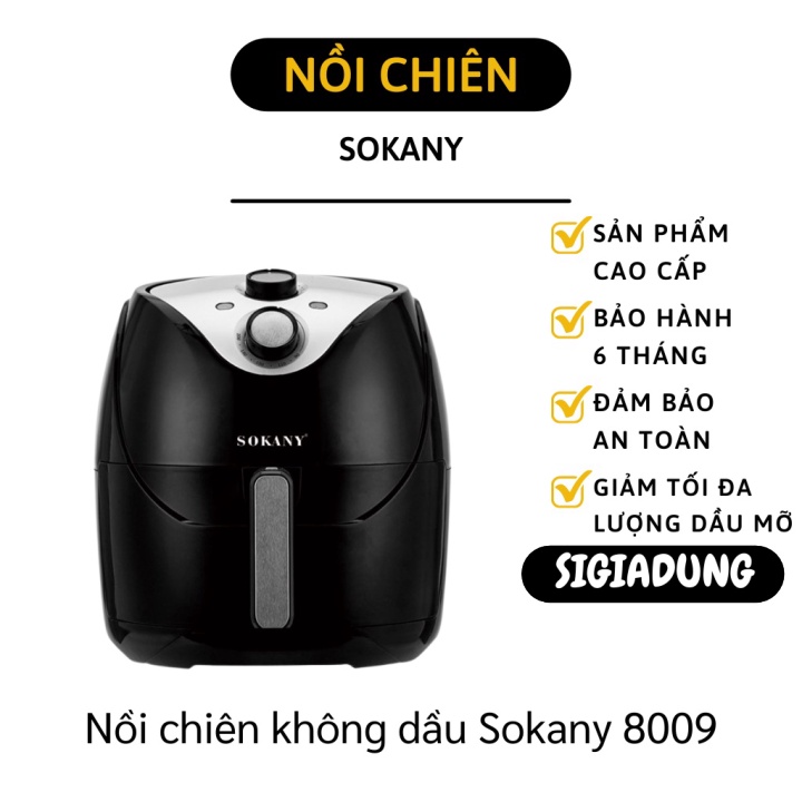 [SGD] Nồi Chiên Không Dầu - Nồi Chiên Không Dầu Sokany 8009 Dung Tích 4,8L (Bảo Hành) 9252