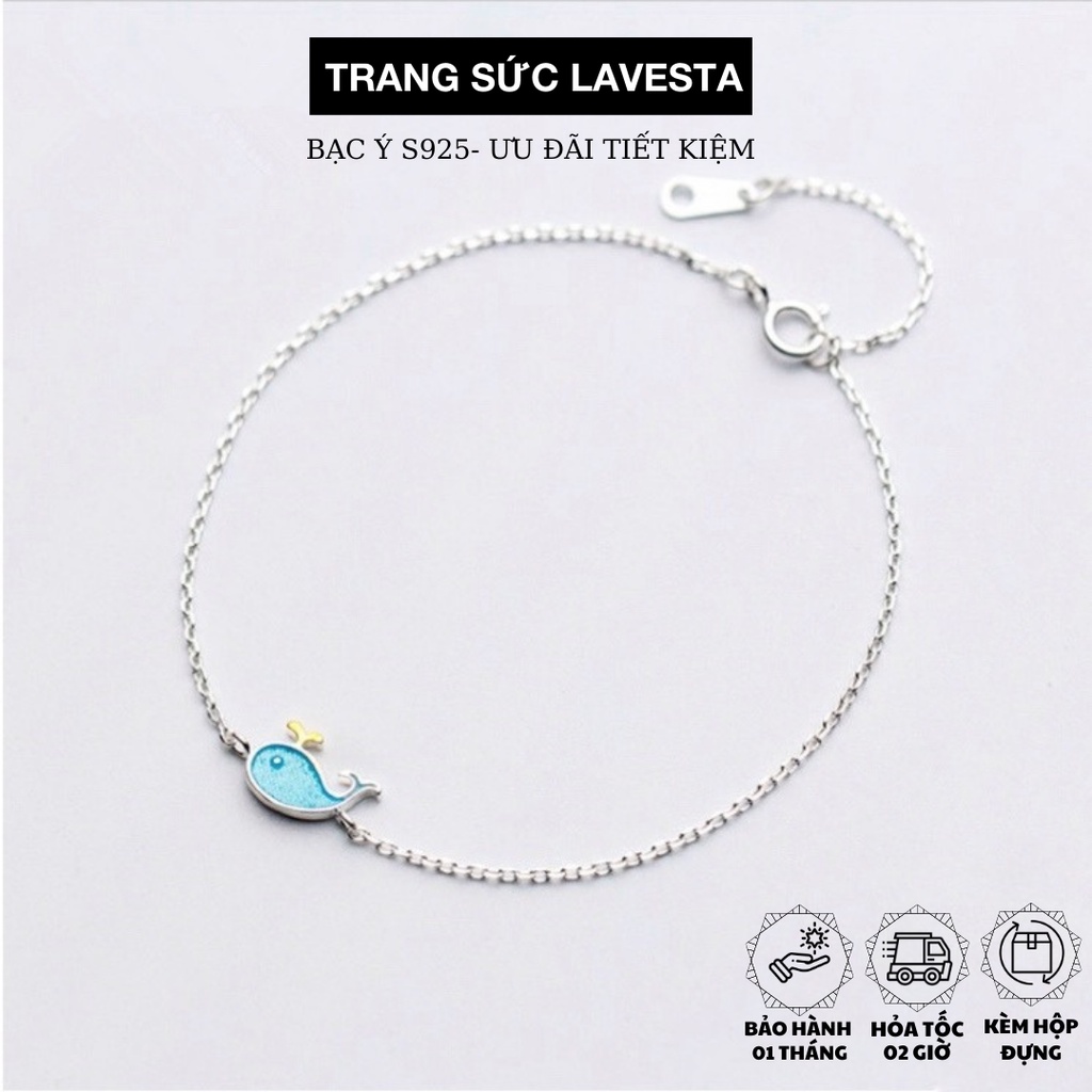 Vòng tay bạc nữ 925 hình cá voi xinh xắn Lavesta SIL06