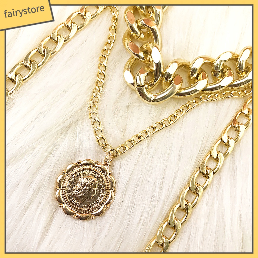 Dây Chuyền Đeo Cổ Nhiều Lớp Thiết Kế Độc Đáo Cá Tính Cho Nữ