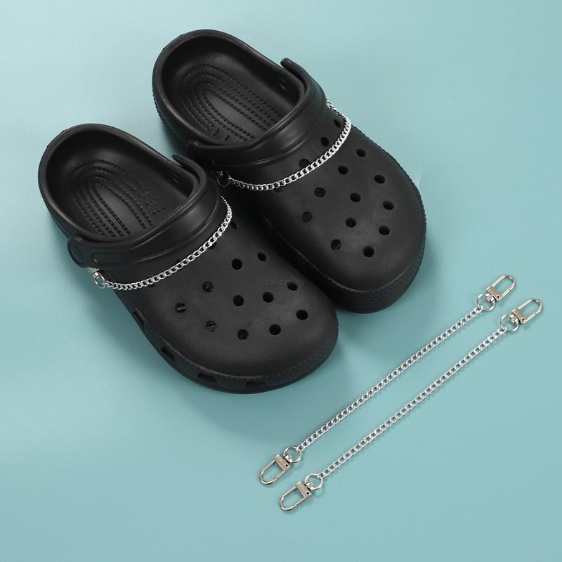 1 pcs Phụ Kiện Chuỗi Dây Xích Kim Loại Đính Đá Hình Cá Sấu DIY Trang Trí Giày/Giày Thể Thao Có Thể Tháo Rời Tái Sử Dụng