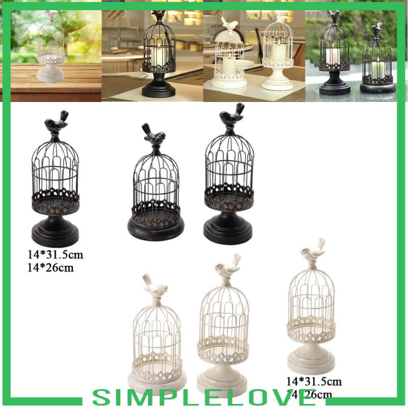 Giá Đỡ Đèn Cầy Hình Lồng Chim Bằng Sắt Độc Đáo Trang Trí Bàn Ăn / Tiệc Cưới