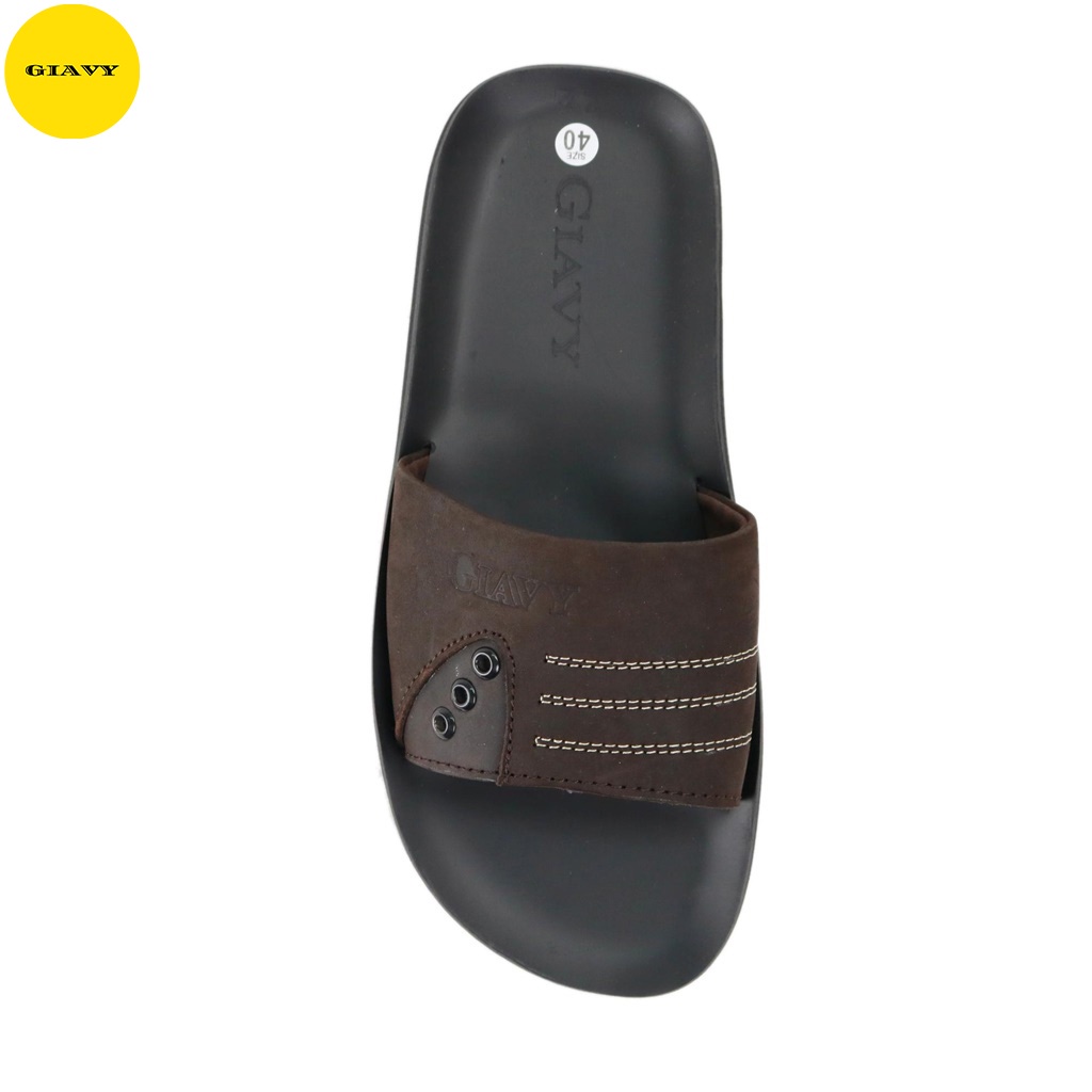 Dép da nam, dép nam quai ngang DTL450 - GIÀY GIAVY