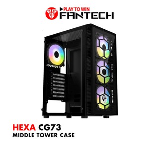 Vỏ Case Máy Tính Mặt Bên Kính Cường Lực FANTECH CG73 HEXA Tặng Kèm 4 Quạt LED RGB – Hãng Phân Phối Chính Thức