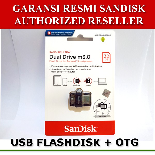 Ổ Đĩa Siêu Tốc Sandisk Ultra Dual Drive M3.0 32gb Usb Otg + Usb 3.0