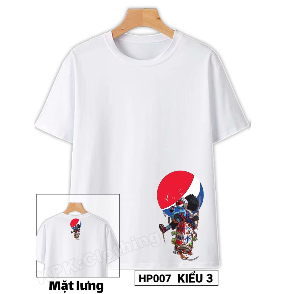 HOT- Áo Thun Cotton Hiphop Pepsi Unisex Nam Nữ Trắng Đen