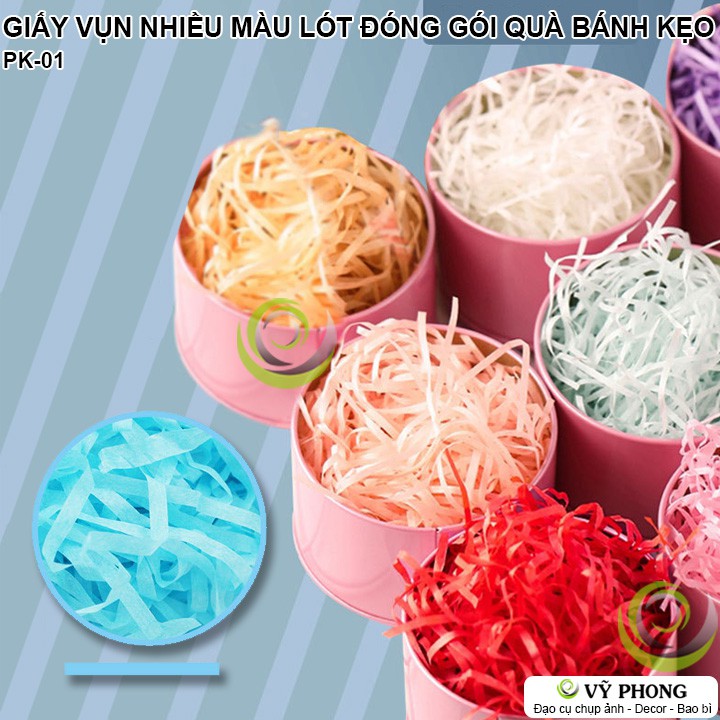 GIẤY VỤN GIẤY RƠM RAFFIA NHẬP KHẨU NHIỀU MÀU CAO CẤP BỊCH 50g TRANG TRÍ LÓT ĐÓNG GÓI HỘP QUÀ BAO BÌ PK-01