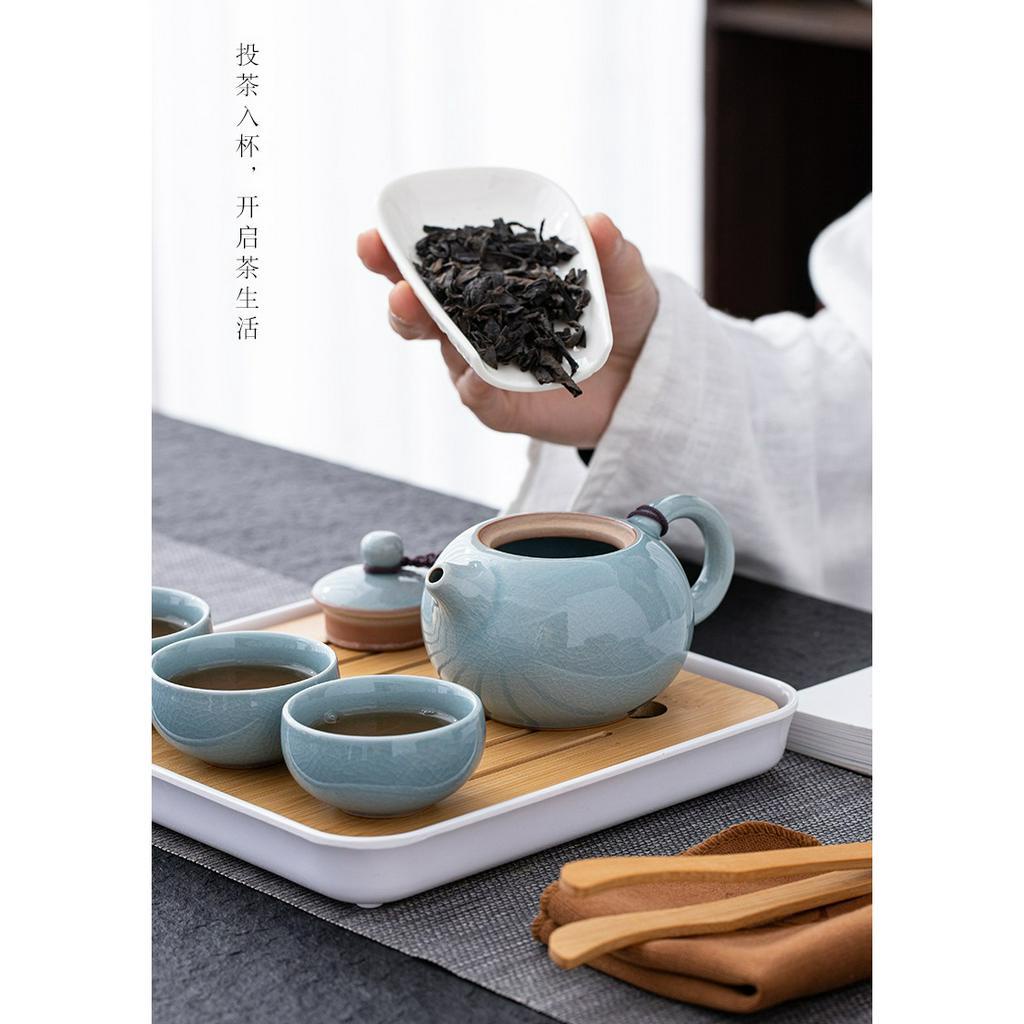Bán Lẻ, Ấm Chén Sứ Cảnh Đức Pha Trà Men Ngọc