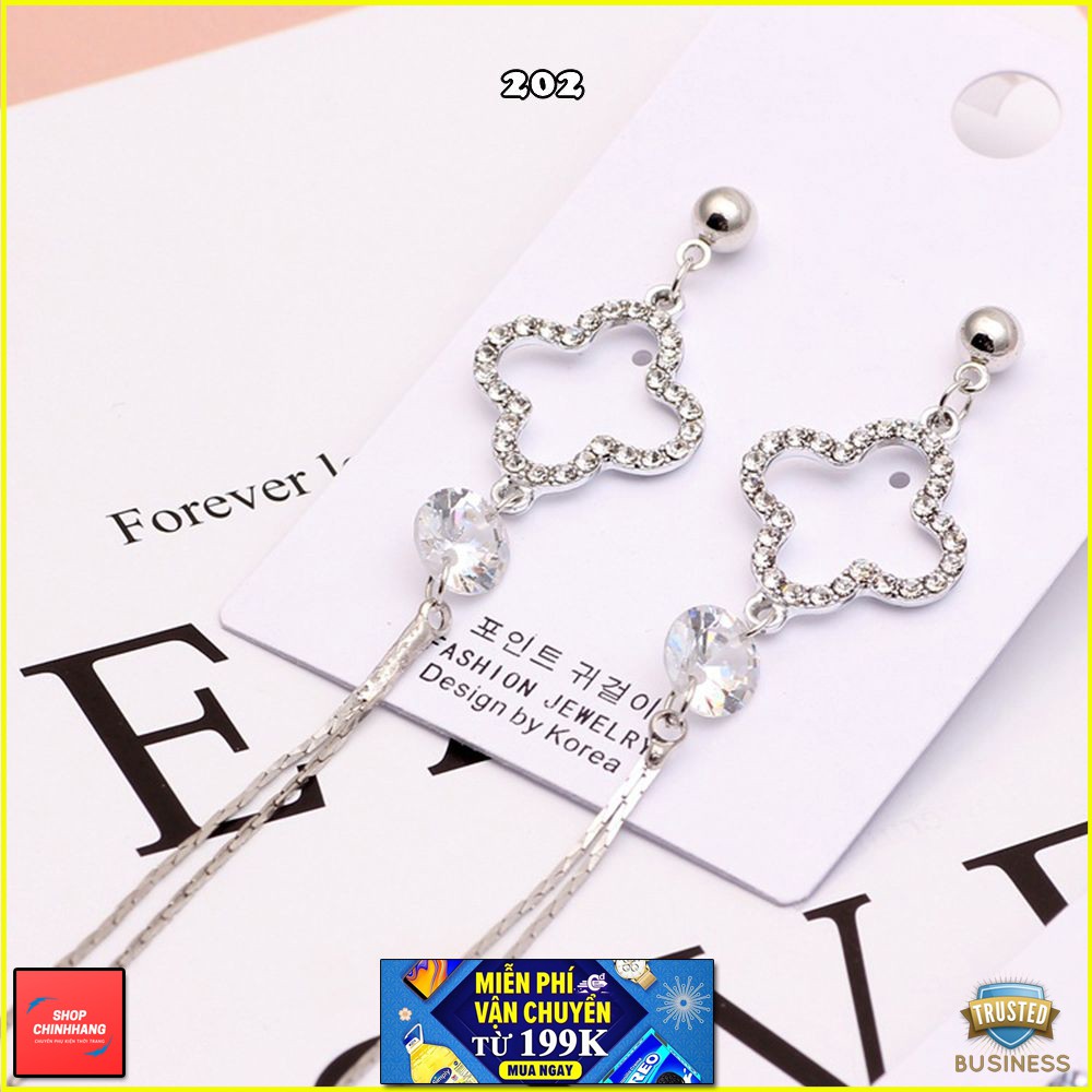 BÔNG TAI THỜI TRANG ĐUÔI DÀI MIX ĐÁ SANG TRỌNG TINH TẾ SH202