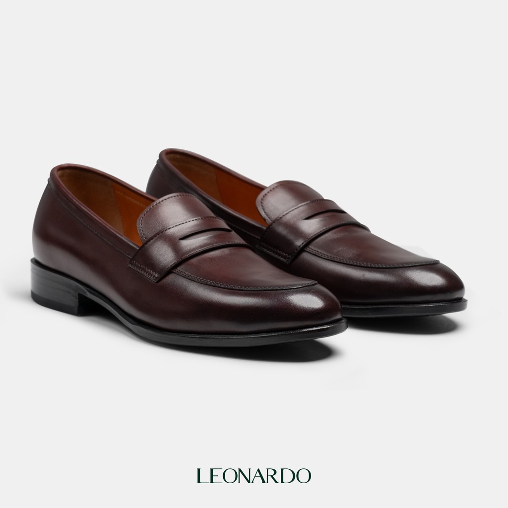 Giày lười nam kiểu dáng sang trọng Penny Loafers thương hiệu Leonardo