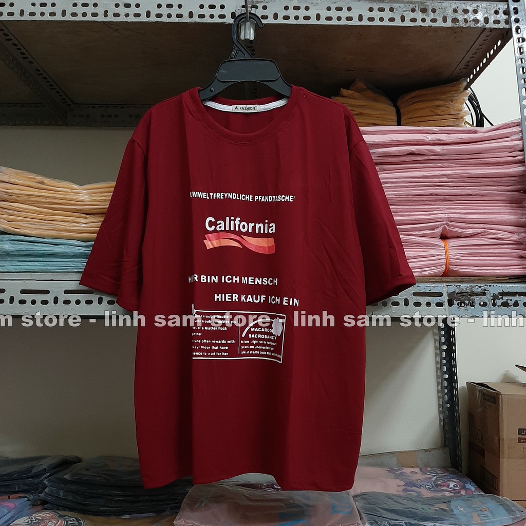 Áo thun nữ tay lỡ SAM CLO freesize phông form rộng dáng Unisex, mặc cặp, nhóm, lớp in chữ CALIFORNIA đỏ đô | BigBuy360 - bigbuy360.vn