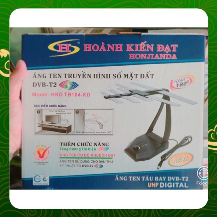 Ăng ten DVB T2 truyền hình số mặt đất  hkd tb104 kd, có khuếch đại tín hiệu + kèm dây cấp nguồn