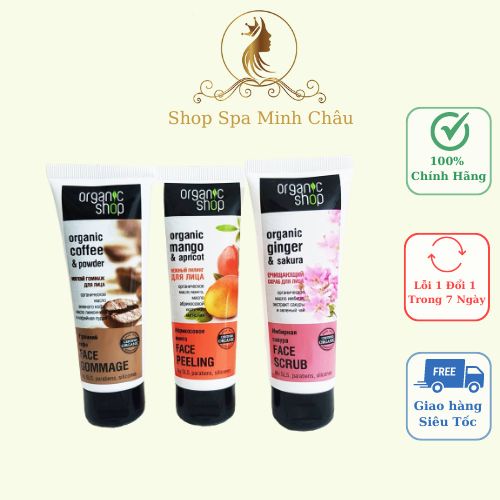 Tẩy Da Chết Mặt Organic | Tẩy Da Chết Vùng Mặt Organic Shop Chiết Xuất Hạt Cà Phê