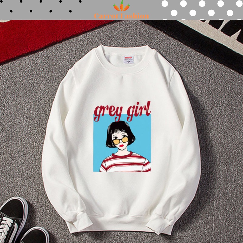 Áo Sweater Nữ Unisex Với Chất Nỉ Ấm Áp Mặc Đi Học, Đi Chơi Siêu Xinh, Áo Nỉ Nữ In Girl Xinh Thiết Kế Phong Cách Hàn Quốc