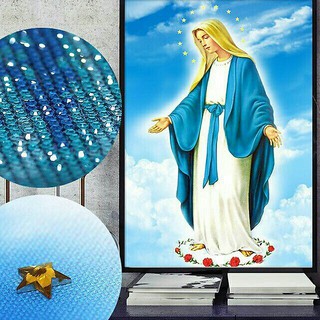 Tranh đính đá đức mẹ ban ơn df2312 52x75cm, chưa đính