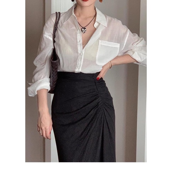 Áo sơmi oversize 1 túi 3 màu 𝐊𝐄̀𝐌 𝐀̉𝐍𝐇 𝐓𝐇𝐀̣̂𝐓  𝐁𝐀𝐎 𝐊𝐈𝐄̂̉𝐌 ❌