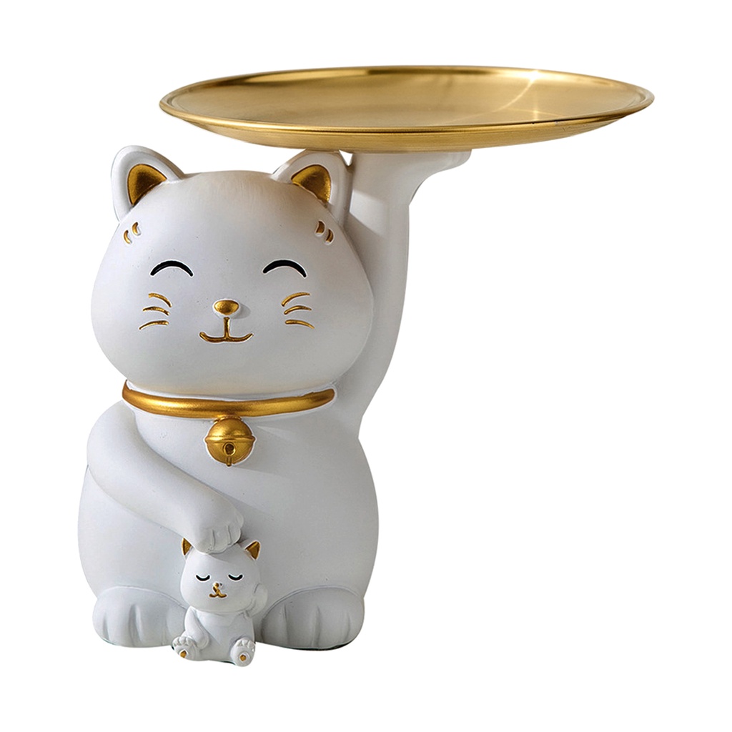 Khay đựng tượng hình chú mèo dễ thương dùng trang trí nhà cửa