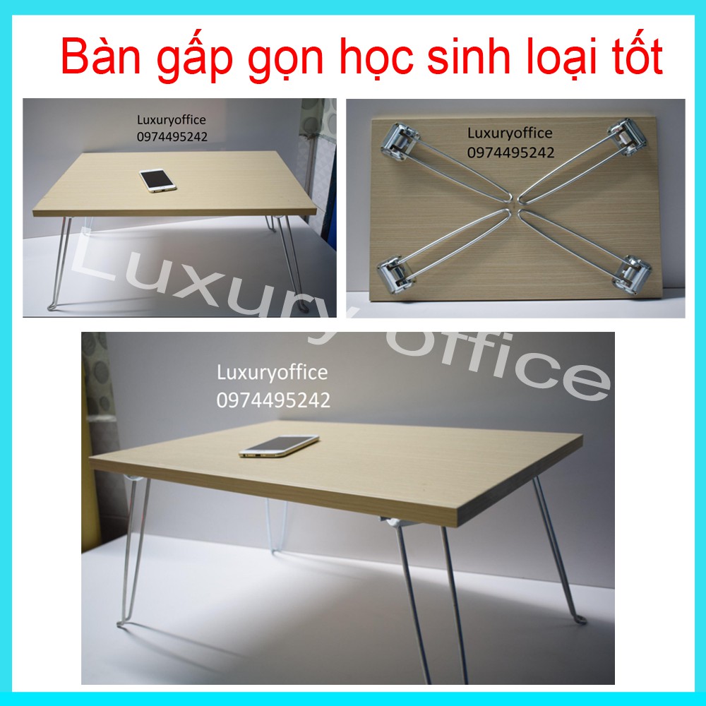 [Luxuryoffice] Bàn học sinh vân gỗ chân gấp xếp gọn freeship (60x40x30)