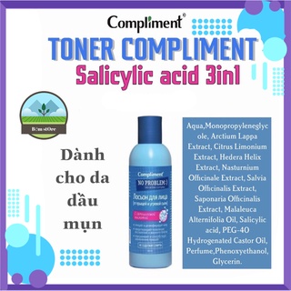 Toner Compliment No Problem giảm viêm, mụn 200ml