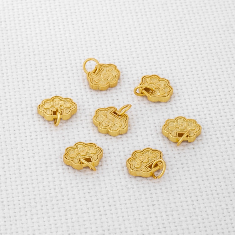 Thẻ Tag Vàng 18k 9 * 10mm Nhỏ Xinh Tự Trang Trí Trang Sức