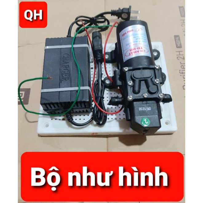 Bộ máy bơm mini 12v tưới cây , tưới lan  cần rút dài 1.2m (cần bằng inox)