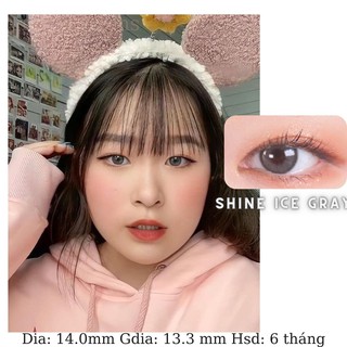 Kính áp tròng màu xám tây có viền SHINE ICE GRAY - Lens mắt 6 tháng