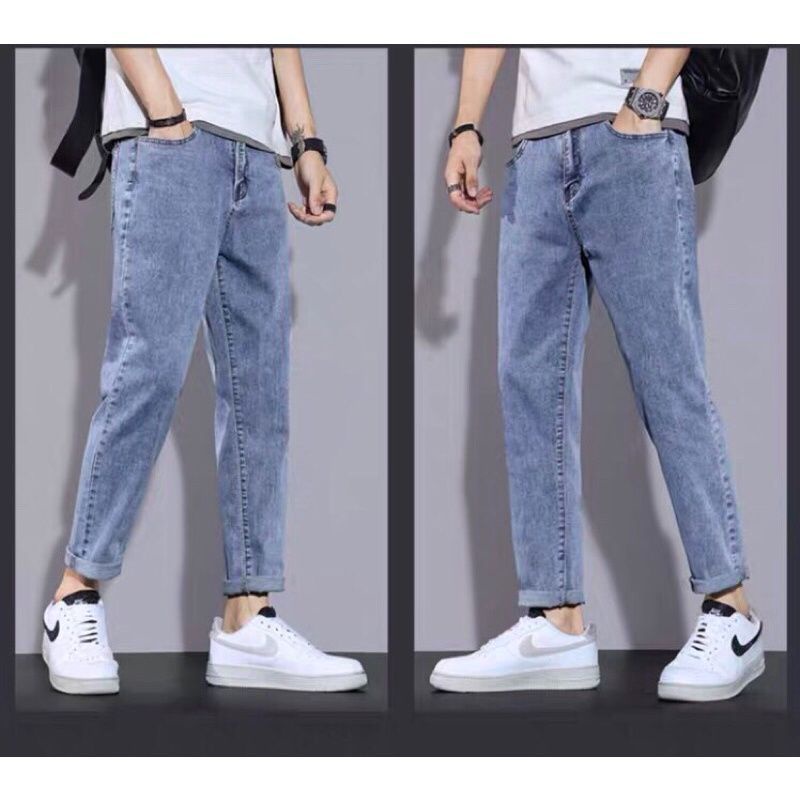 Quần jean bò baggy nam nữ ống suông rộng Unisex hàng Quảng Châu phong cách Hàn Quốc : Màu Xanh - Mã 01 Win Boutique | BigBuy360 - bigbuy360.vn