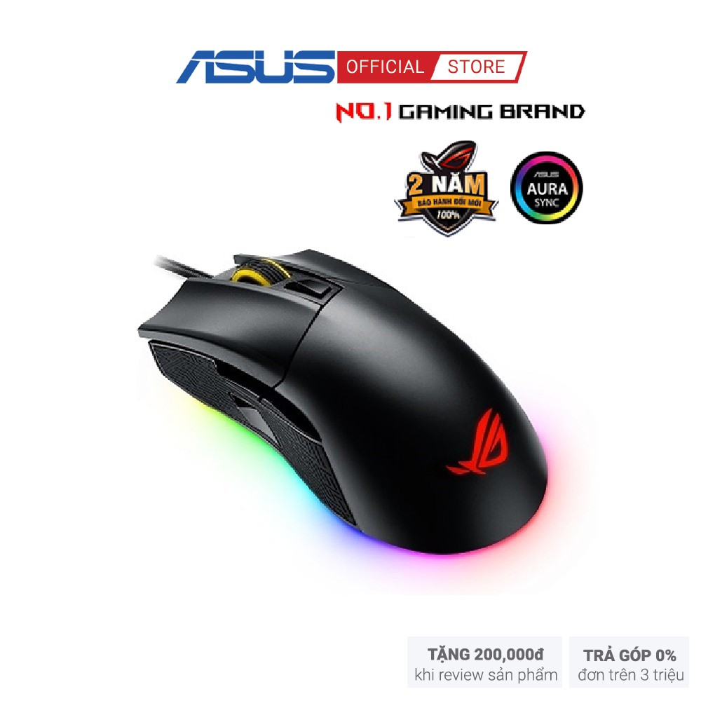 [Tặng kèm tấm lót chuột TUF gaming P1] Chuột quang có dây ASUS Gaming ROG Gladius II Core