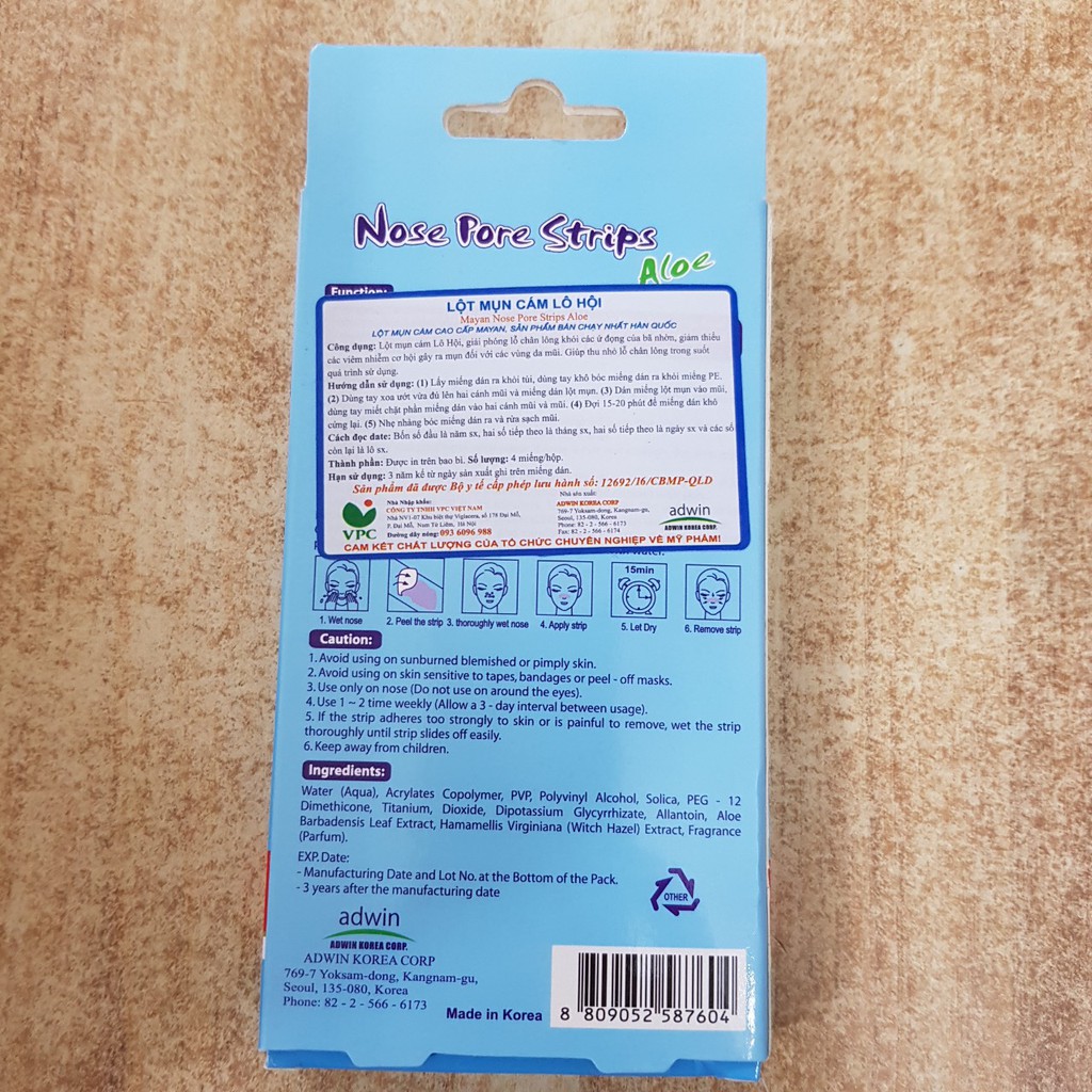 LỘT MỤN CÁM LÔ HỘI - MAYAN NOSE PORE STRIPS ALOE