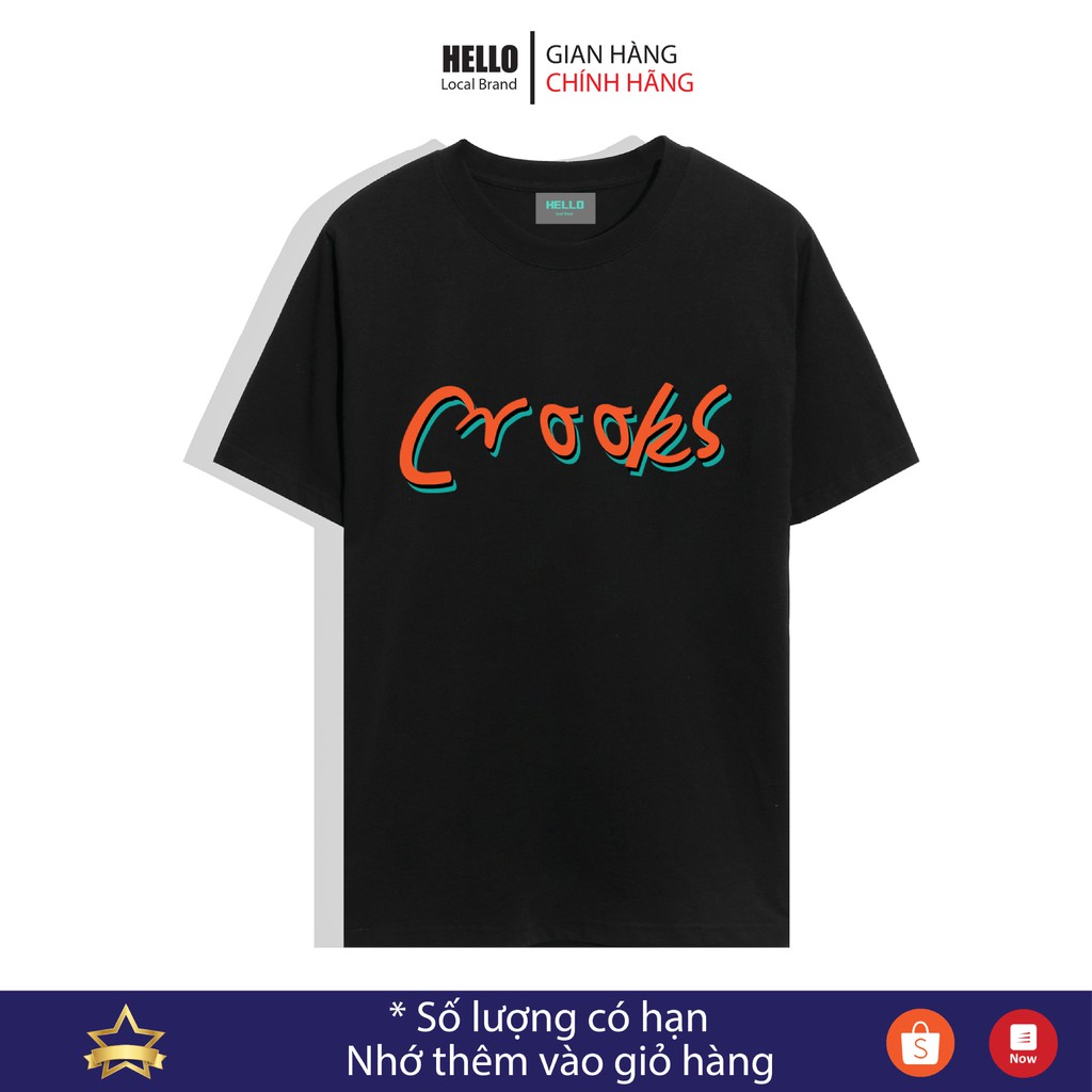 Áo phông đẹp HelloHouse nam nữ form rộng - chất vải Cotton thoáng mát mềm mịn - Crooks Ap024 | BigBuy360 - bigbuy360.vn