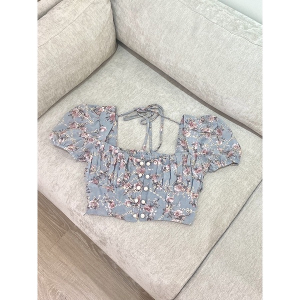 - Croptop Best seller - Thiết kế mới - Áo voan hoa ROSIE TOP - Nhiều màu - vải rất mát - hoạ tiết cực xinh