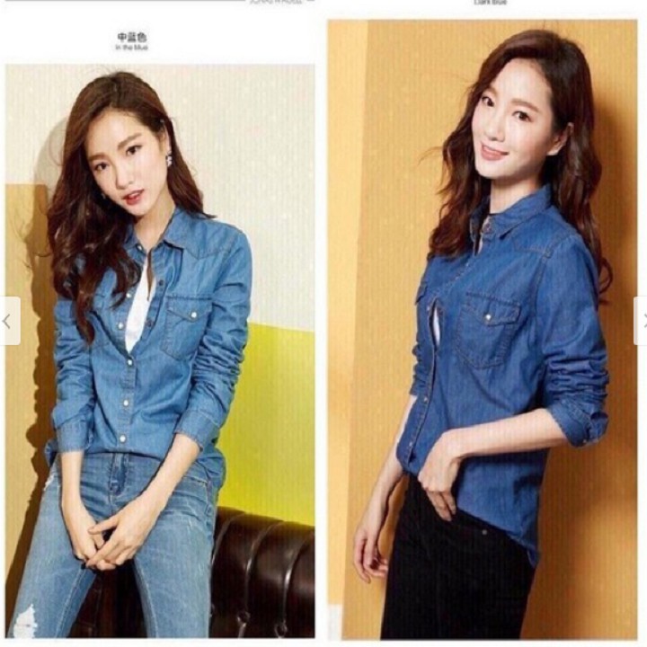 FREE SHIP - Áo Sơ Mi Jean Nữ Dài Tay Giá Tốt