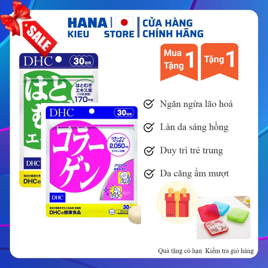 Combo Viên Uống DHC Làm Trắng Chống Lão Hoá Da 30 Ngày (Adlay & Collagen)