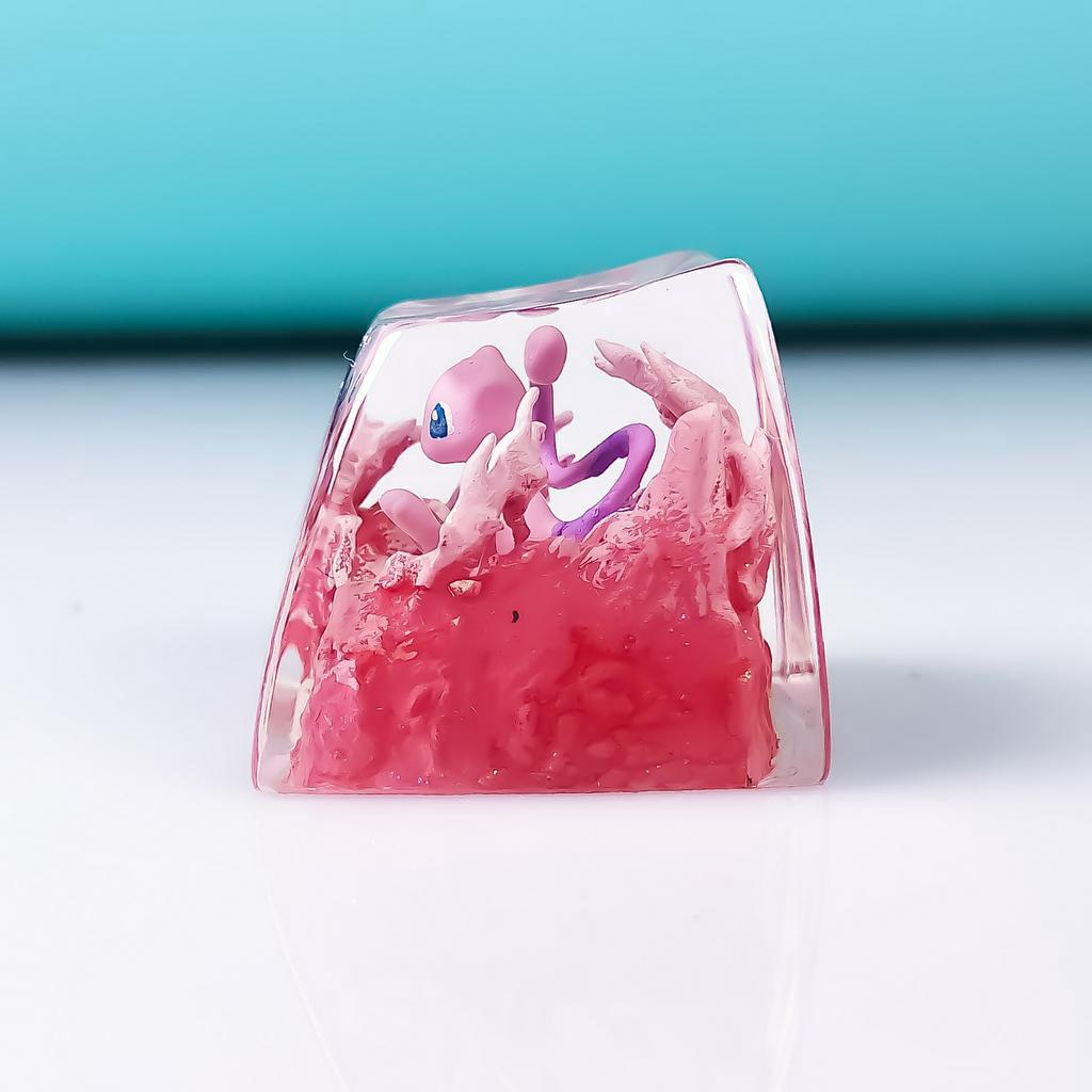 Nút bàn phím Pokemon, nút bàn phím Mew , Bàn phím nhân vật hoạt hình - Mew keycap, POKÉMON Artisan Keycap