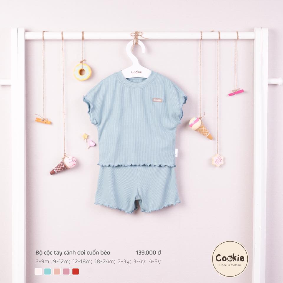 Bộ quần áo cộc tay cánh dơi cuốn bèo Cookie (6 tháng-5 tuổi)