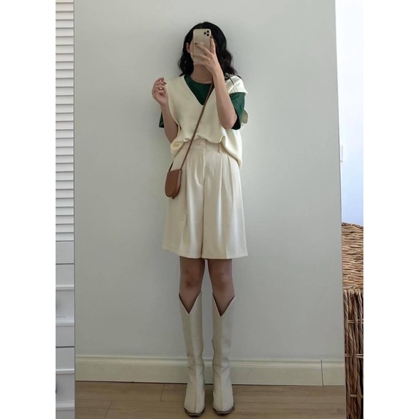 Áo gile len basic cổ V mềm mịn hàng quảng châu bảng màu Hàn quốc | BigBuy360 - bigbuy360.vn