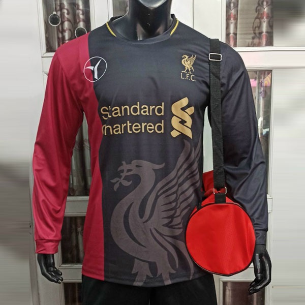 Áo Thủ Môn Liverpool Màu Đỏ Đen Hàng Thiết Kế Dành Cho Người Ngoại Cỡ