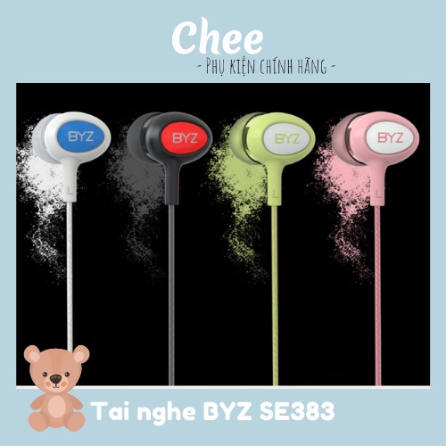 Tai nghe dây xoắn BYZ SE383A chính hãng, âm thanh êm, có mic, 3.5mm cho Android/ IOS /Samsung / Iphone Chee Phụ kiện
