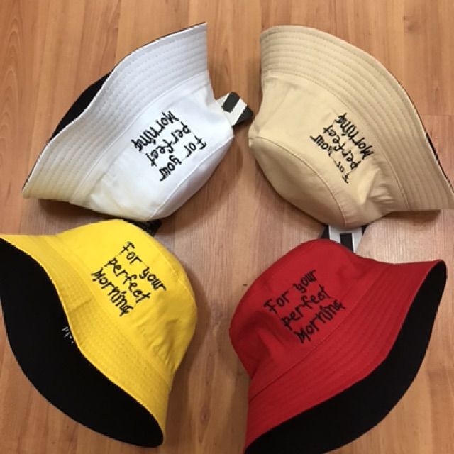 NÓN BUCKET THÊU CHỮ HÀN QUỐC THỜI TRANG NAM NỮ