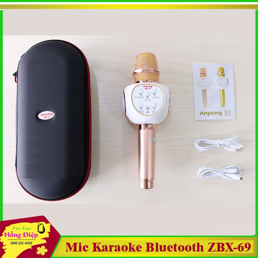 Mic Hát Karaoke ZBX 69 Kiêm Loa Bluetooth