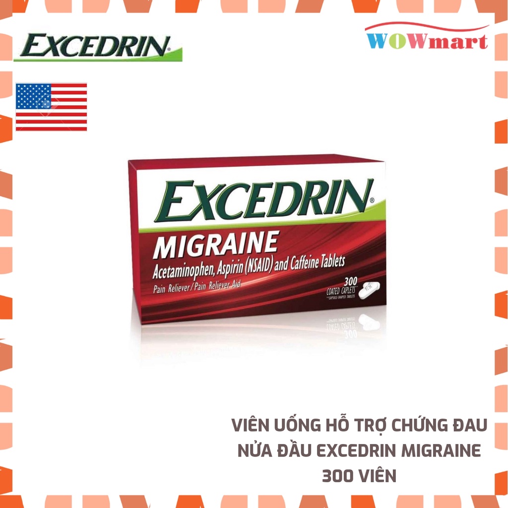 Viên uống hỗ trợ chứng đau nửa đầu Excedrin Migraine 300 viên