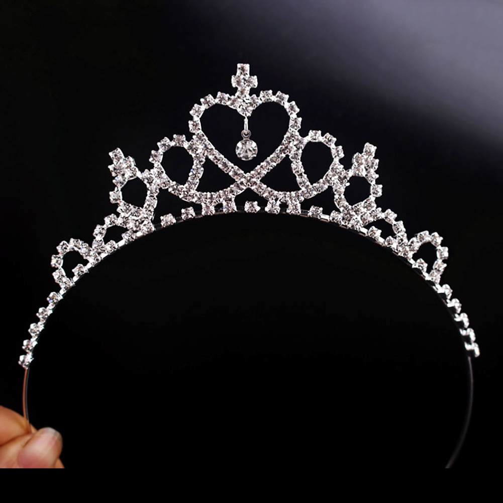 Cài tóc họa tiết vương miện công chúa đính đá sang trọng cho bé gái