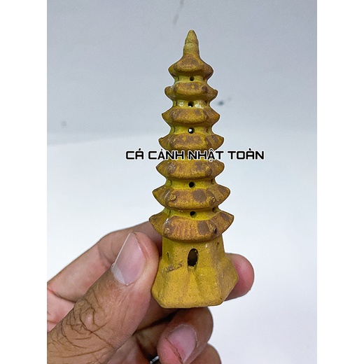 THÁP GỐM SỨ TRANG TRÍ HỒ CÁ, TIỂU CẢNH, NO BỘ CAO 8CM