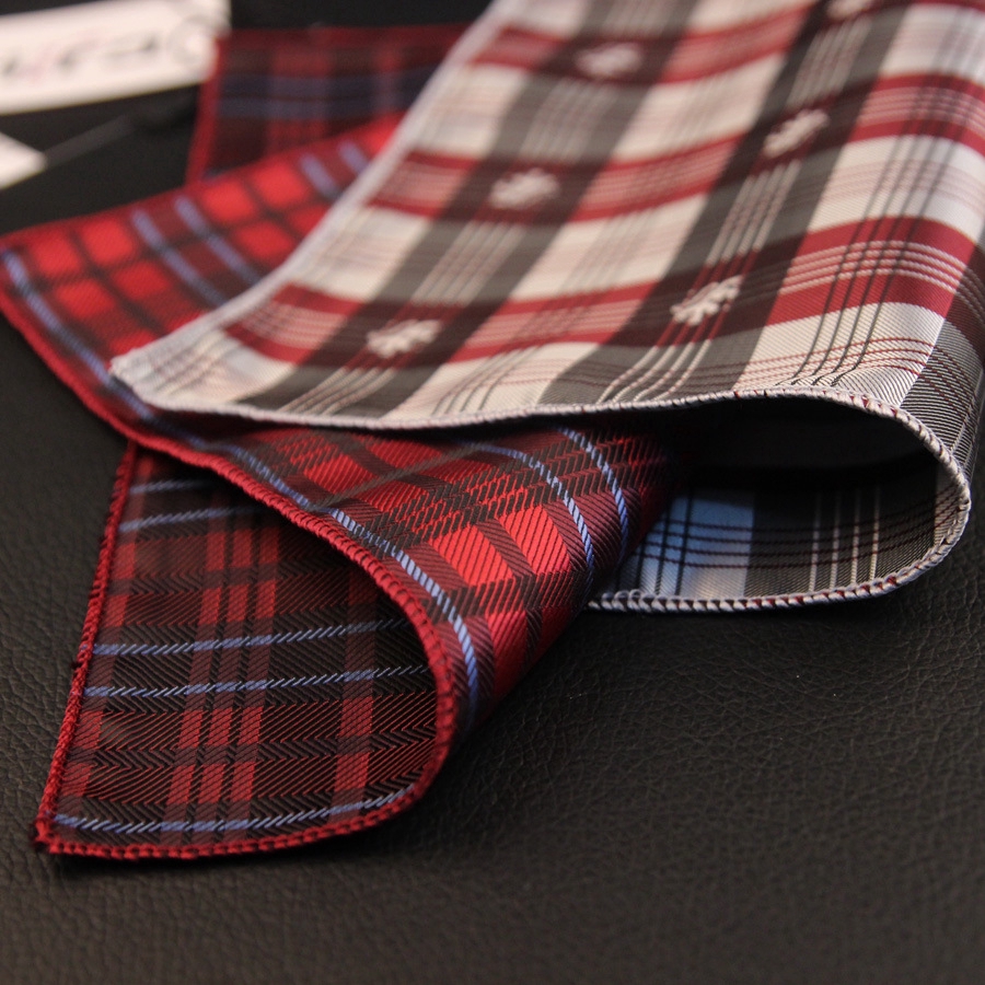 Khăn Tay Efan Bằng Polyester Kiểu Vuông Họa Tiết Rằn Ri Phong Cách Cổ Điển Cho Phái Nam 23*23cm